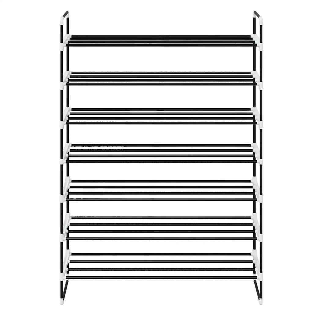 Sapateira com 7 prateleiras metal e plástico preto