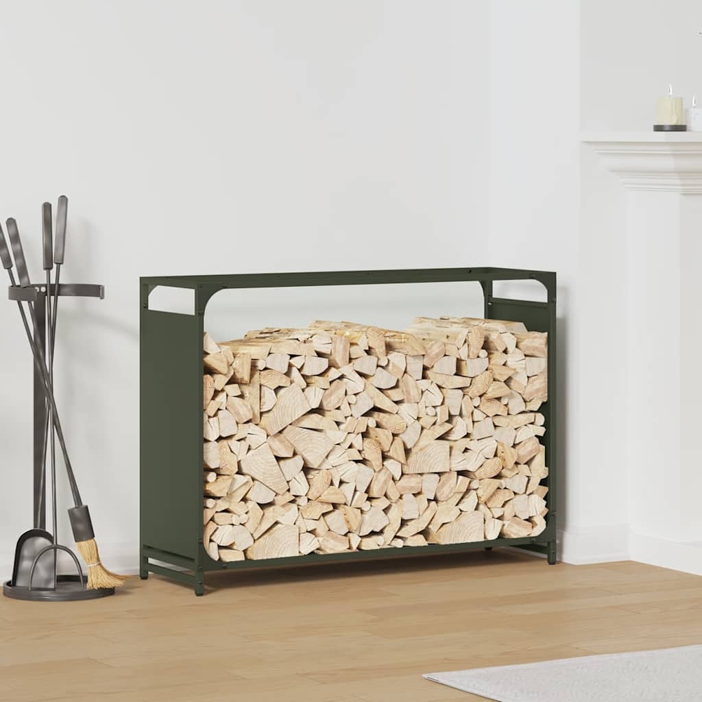 Suporte para lenha aço laminado a frio verde azeitona