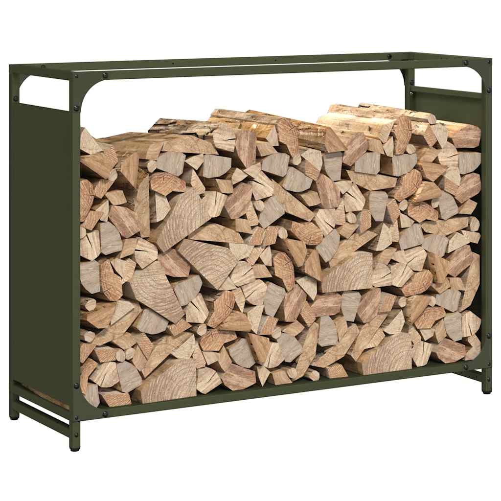 Suporte para lenha aço laminado a frio verde azeitona
