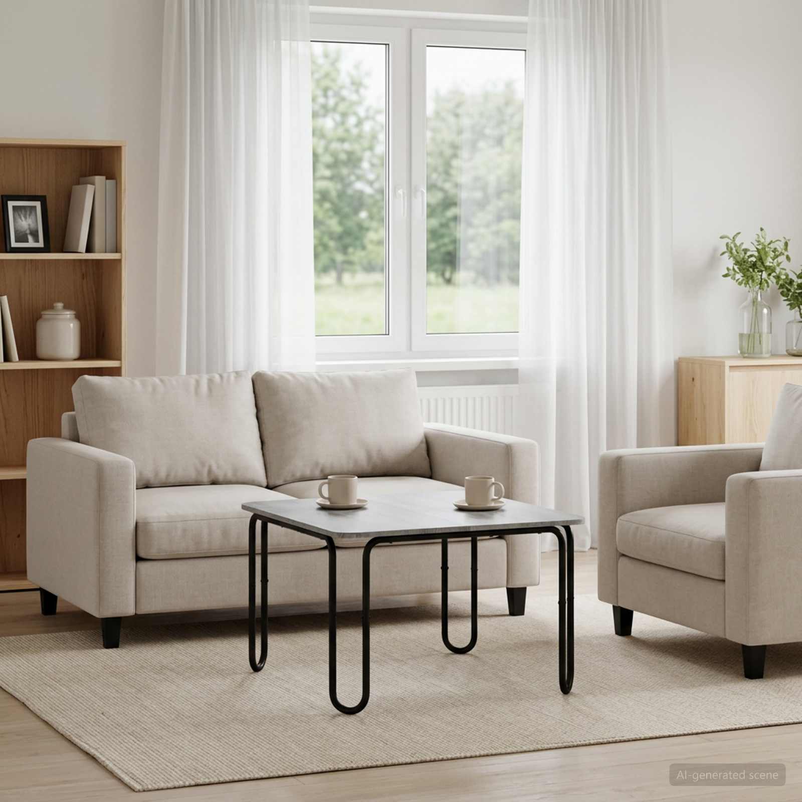 Mesa de centro sonoma cinzento 59 x 59 x 45 cm