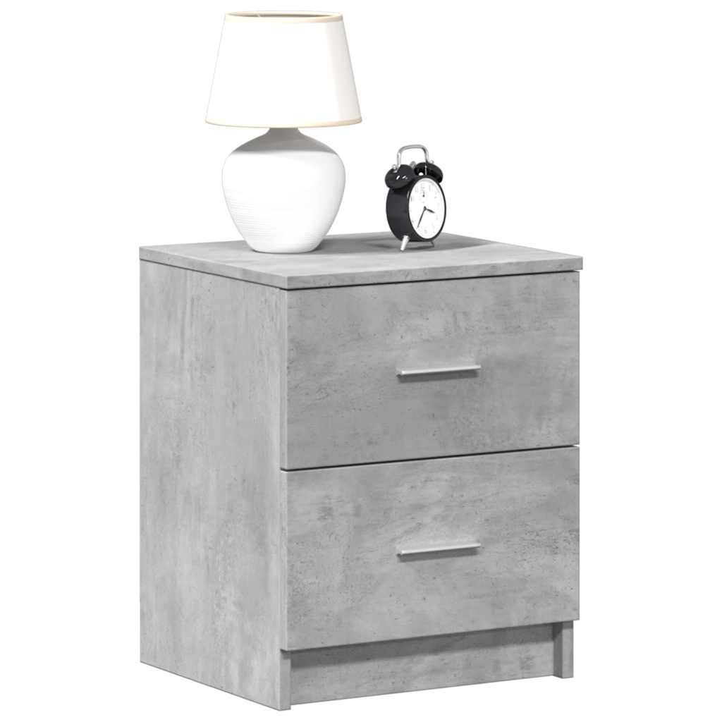 Mesa de cabeceira com 2 gavetas 40x36x50 cm cinzento cimento