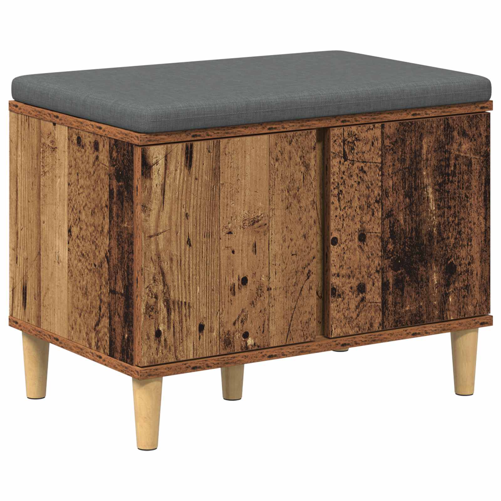 Banco de hall com almofada madeira antiga 60 x 38 x 46 cm