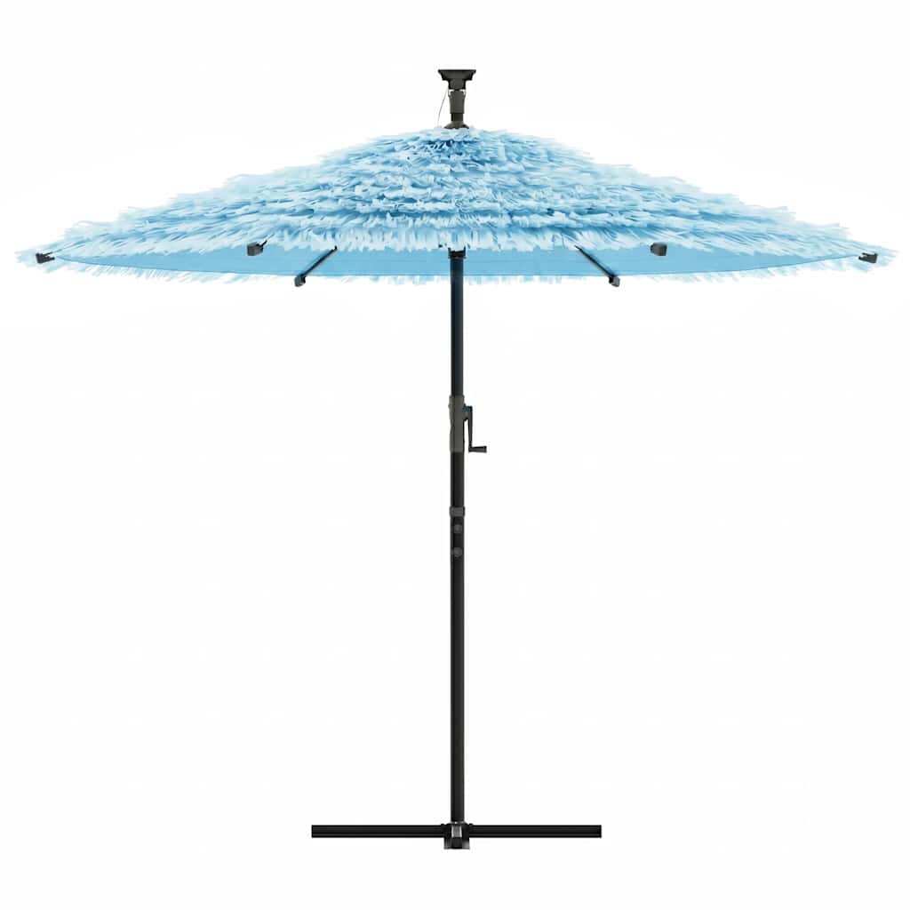 Guarda-sol de jardim com poste de aço 269x269x235 cm azul
