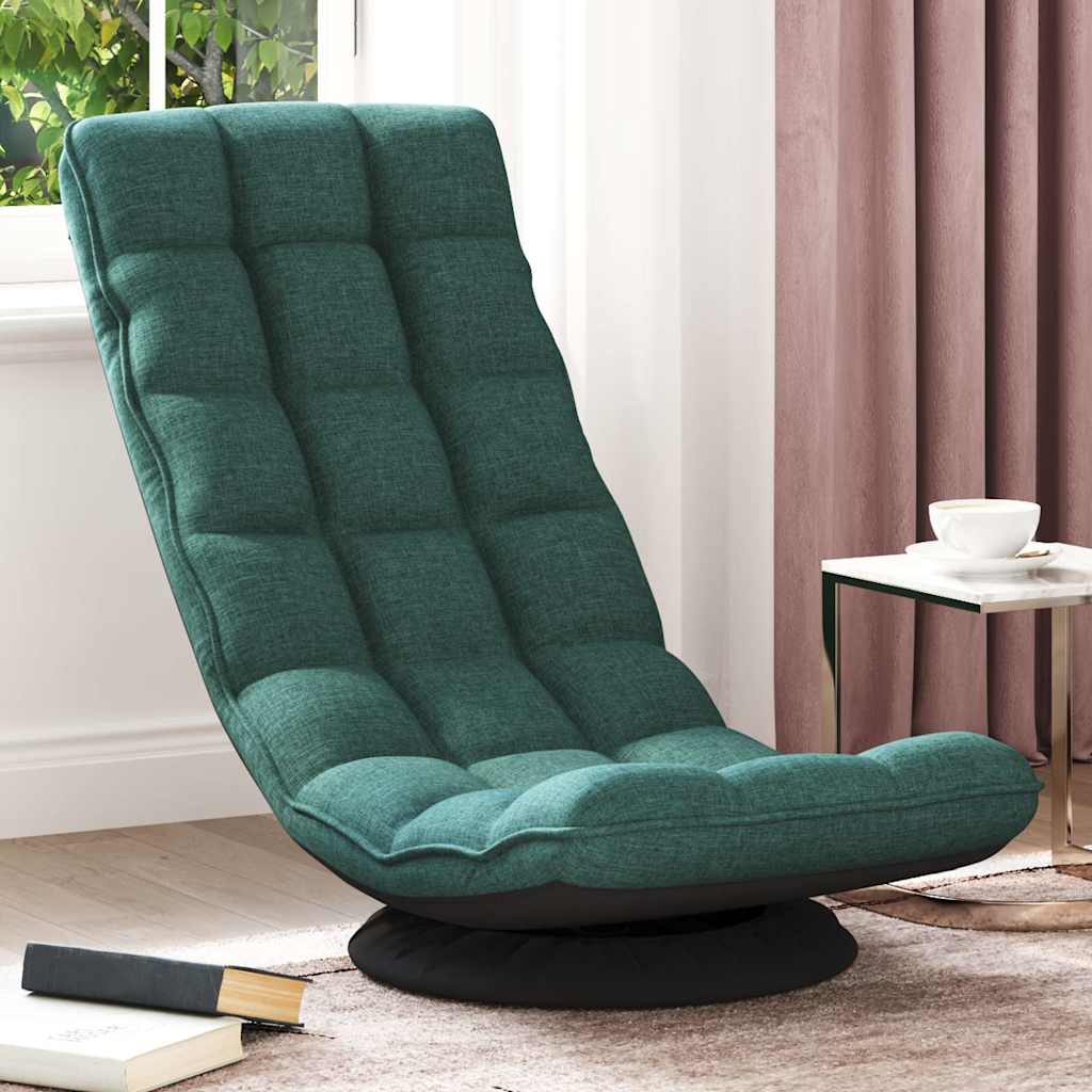Cadeira de piso giratória 70x51x79 cm tecido verde-escuro