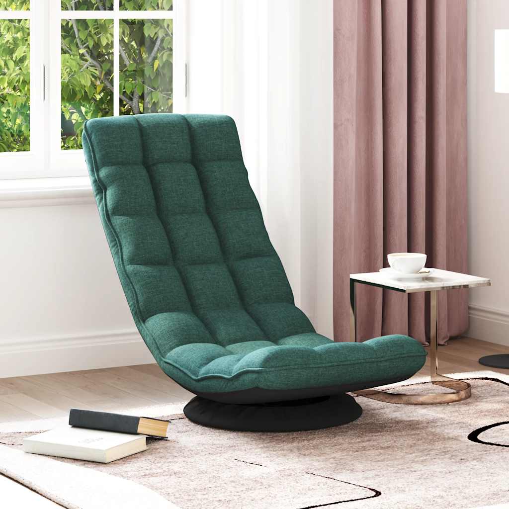 Cadeira de piso giratória 70x51x79 cm tecido verde-escuro
