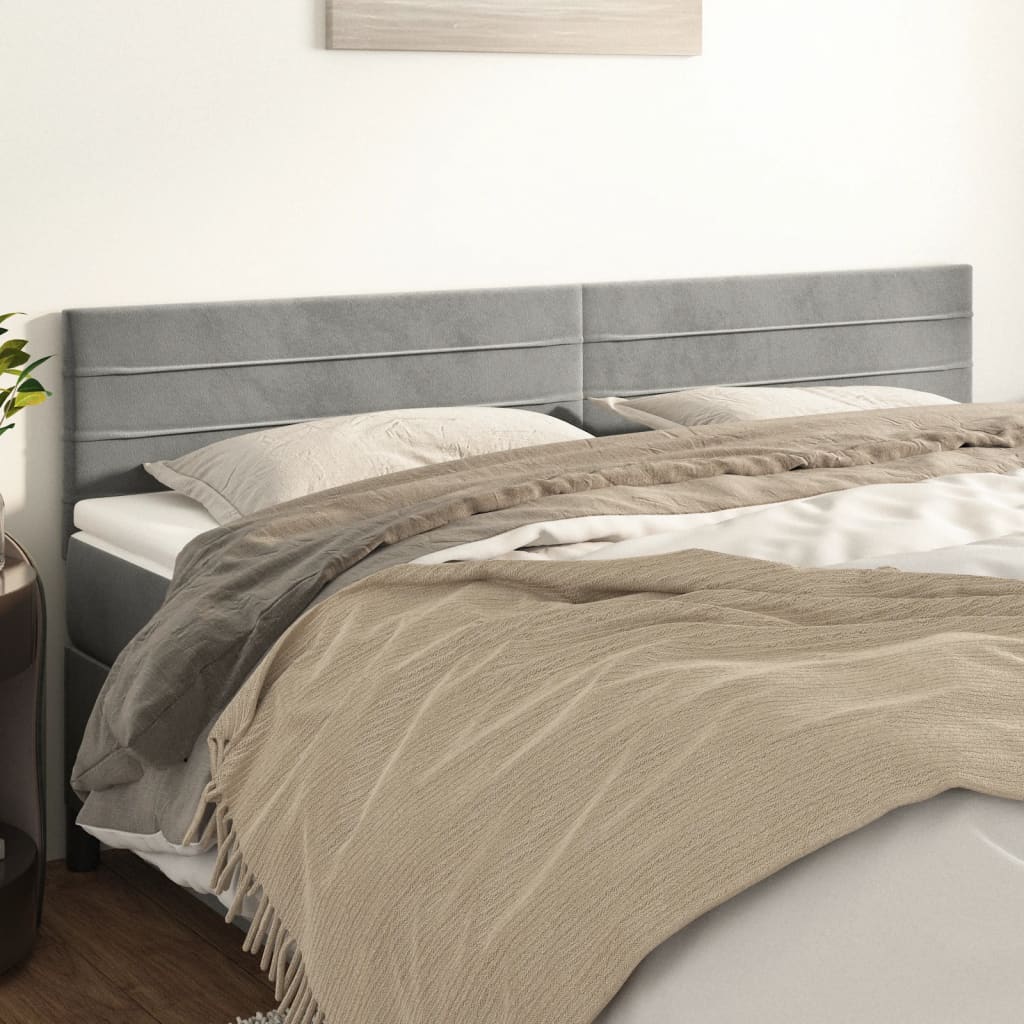 Cabeceiras cinzento-claro 160x5x78/88 cm veludo