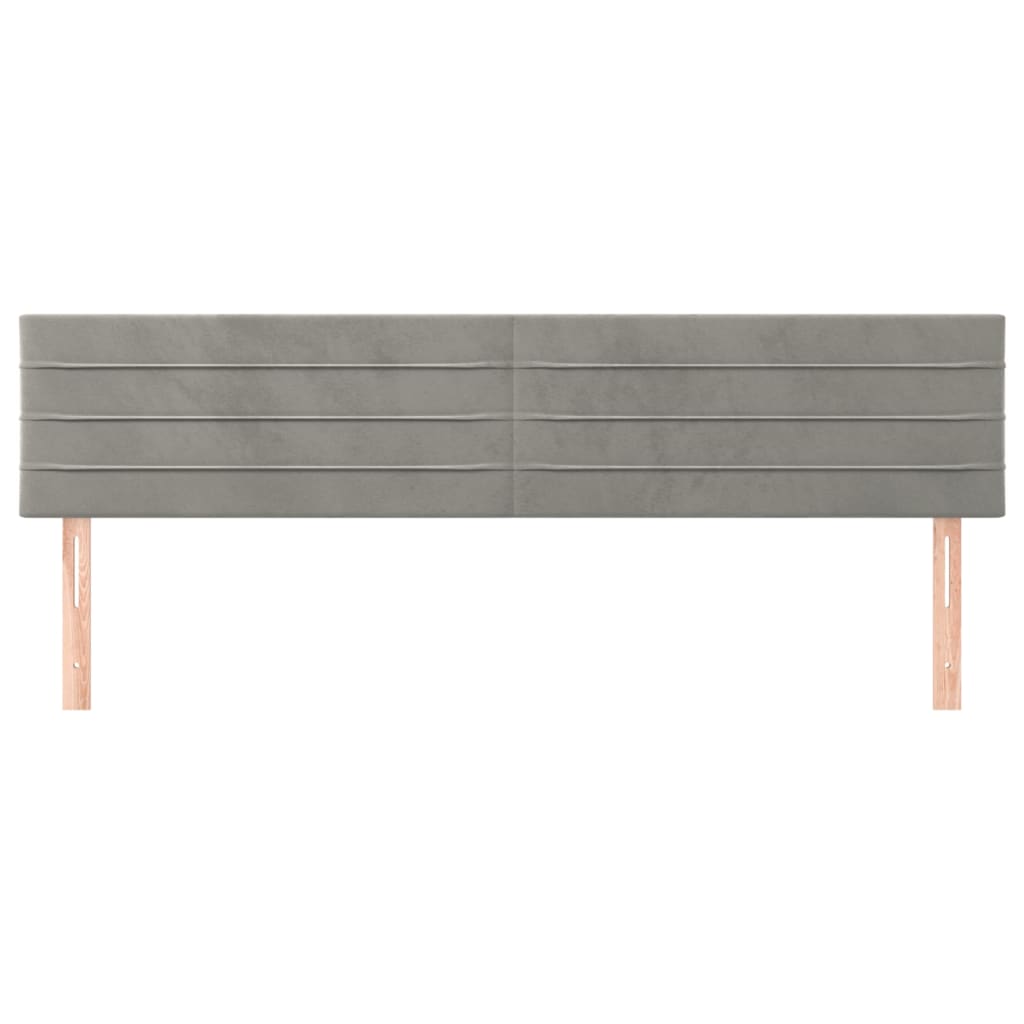 Cabeceiras cinzento-claro 160x5x78/88 cm veludo