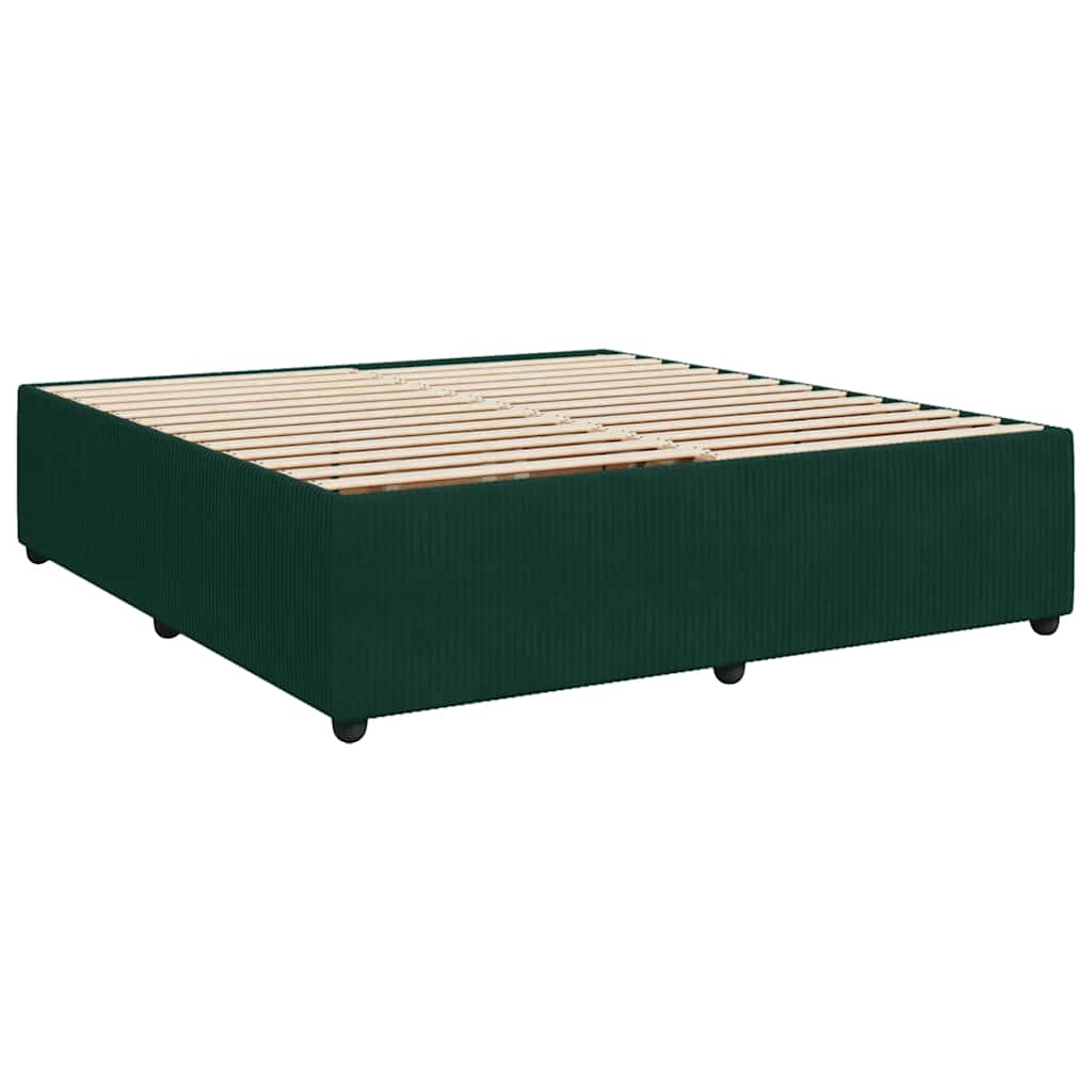 Estrutura de cama sem colchão 200x200 cm veludo verde-escuro