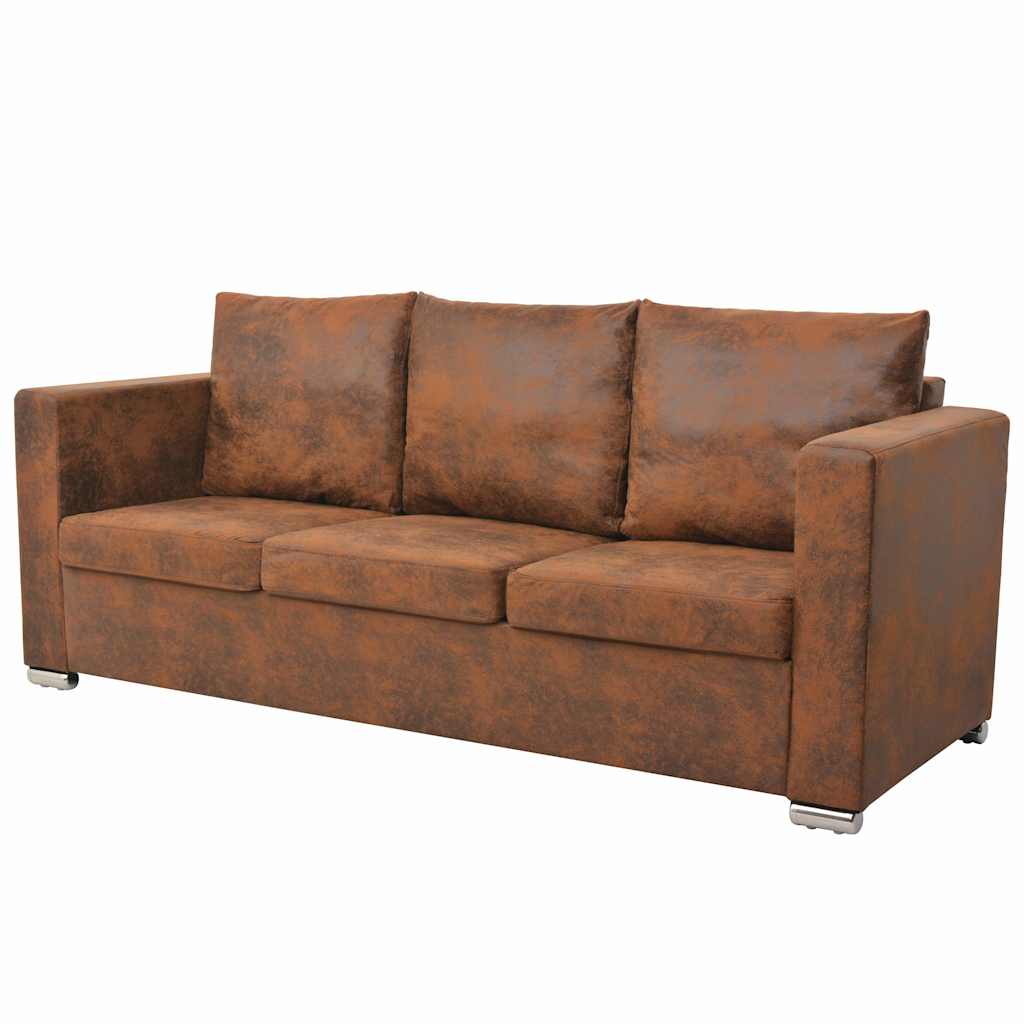 Conjunto de sofás 2 pcs camurça sintética