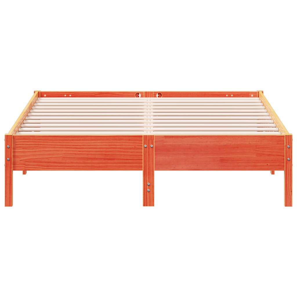 Cama sem colchão 120x200 cm madeira pinho maciça castanho-mel