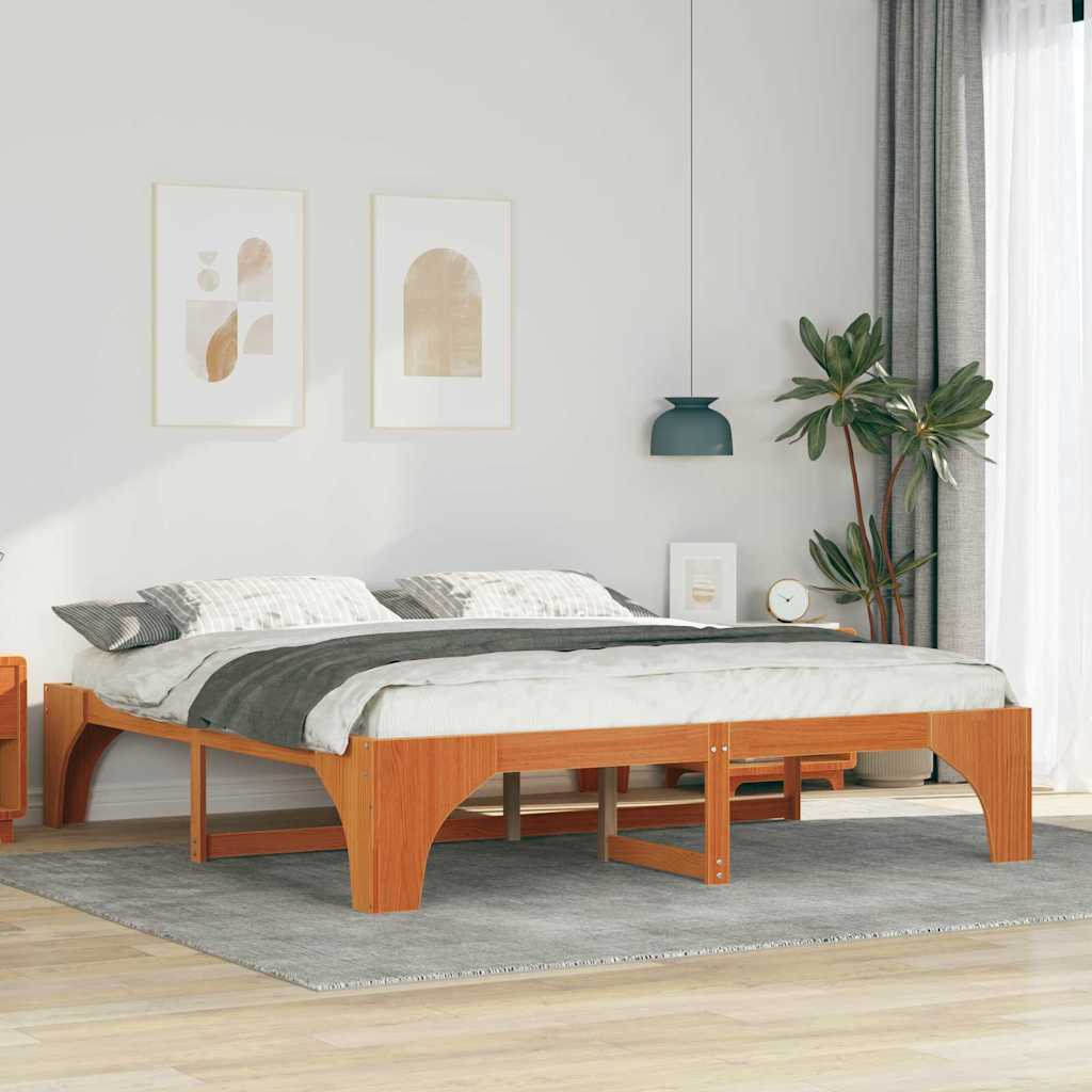 Estrutura da cama castanho 200 x 200 cm