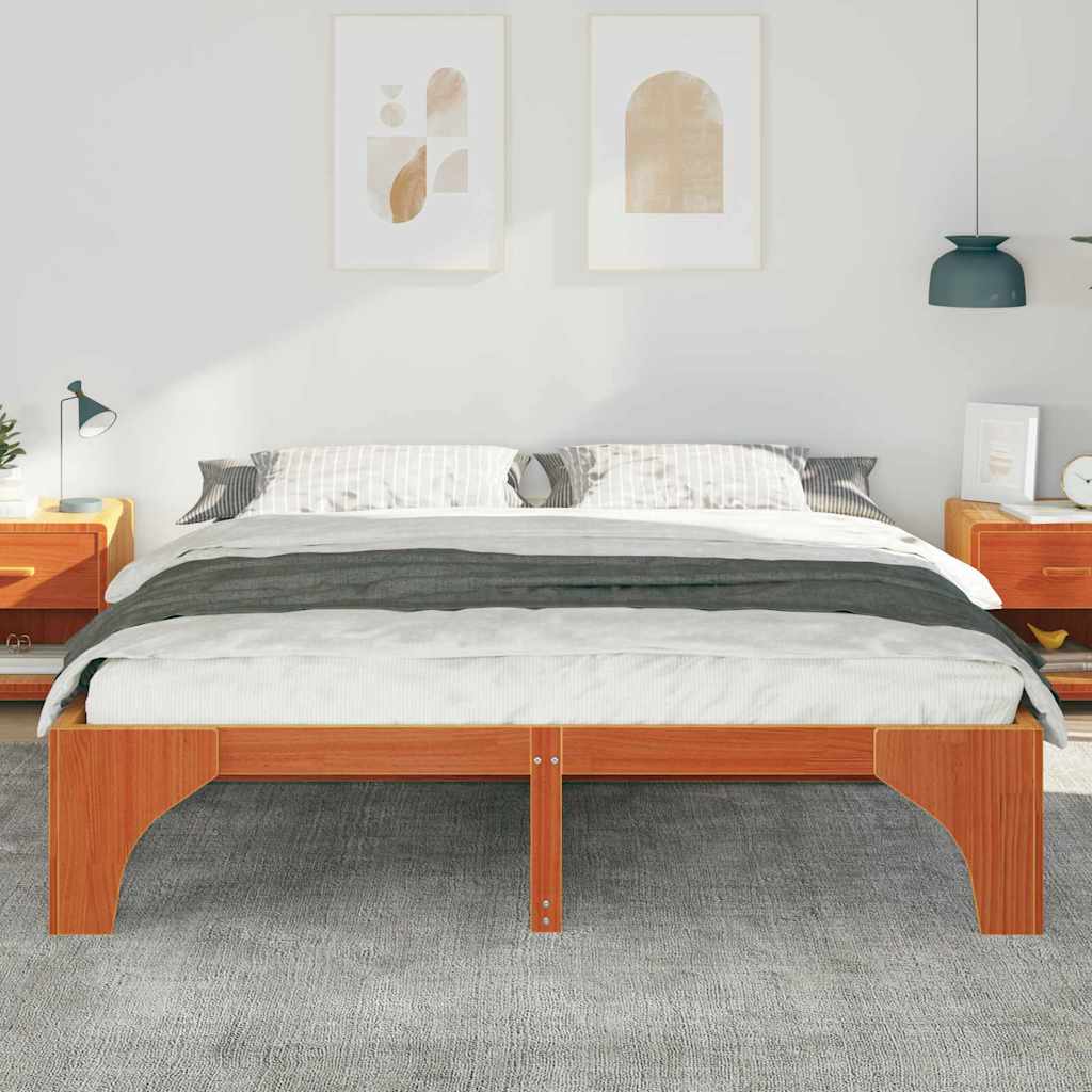 Estrutura da cama castanho 200 x 200 cm