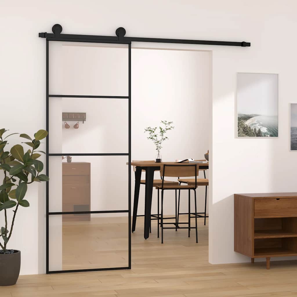 Porta deslizante c/ conj. ferragens 76x205cm vidro esg/alumínio