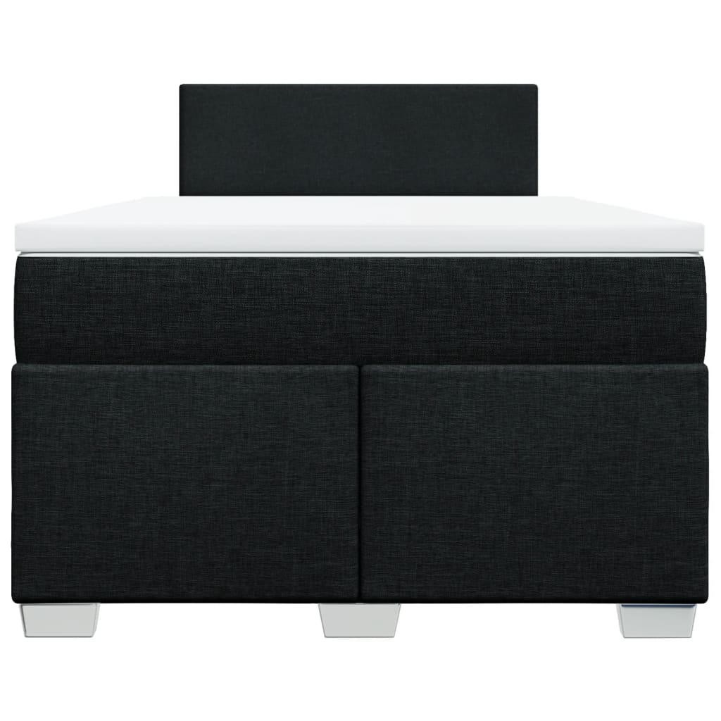 Cama com molas/colchão 120x200 cm tecido preto