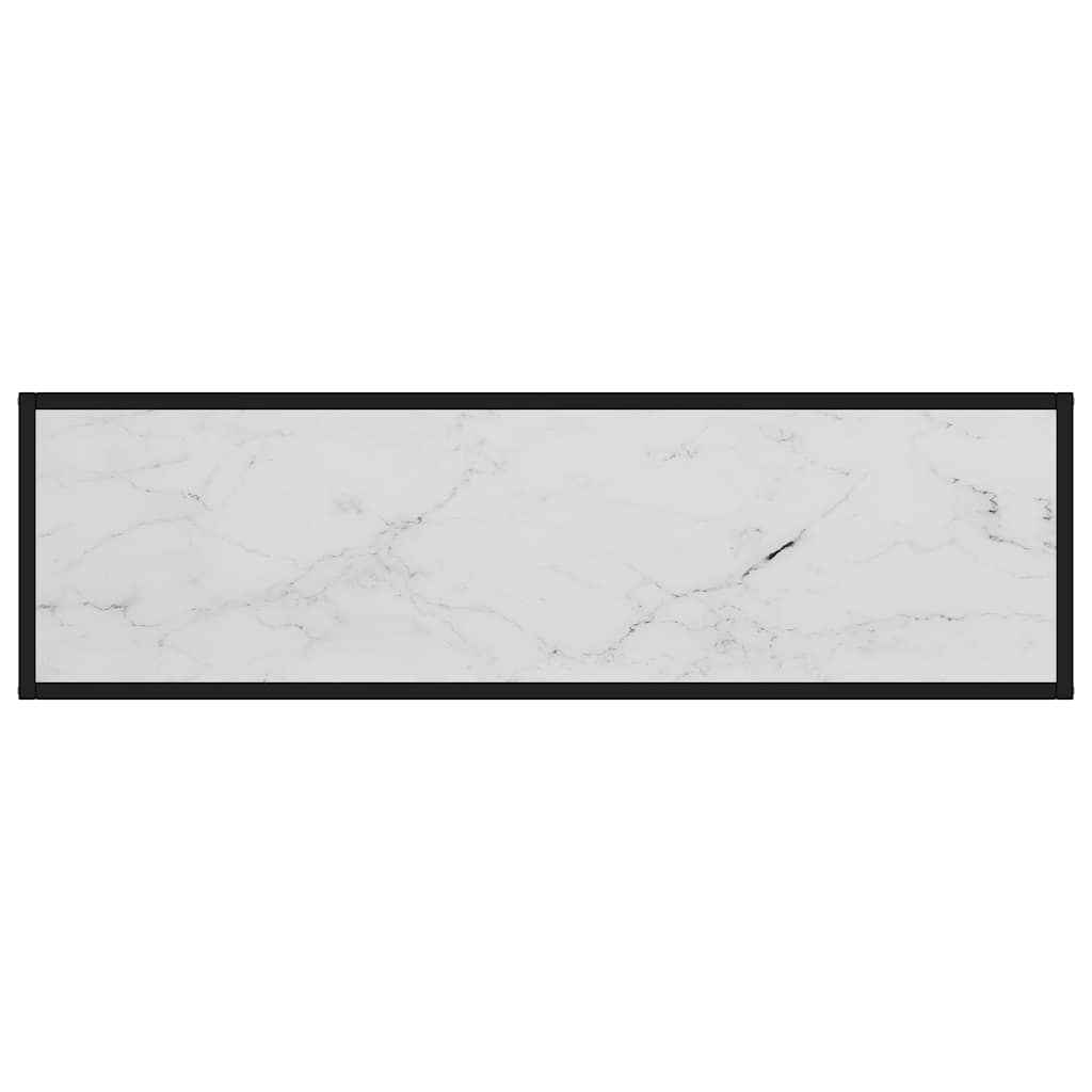 Mesa consola 120x35x75 cm vidro temperado branco