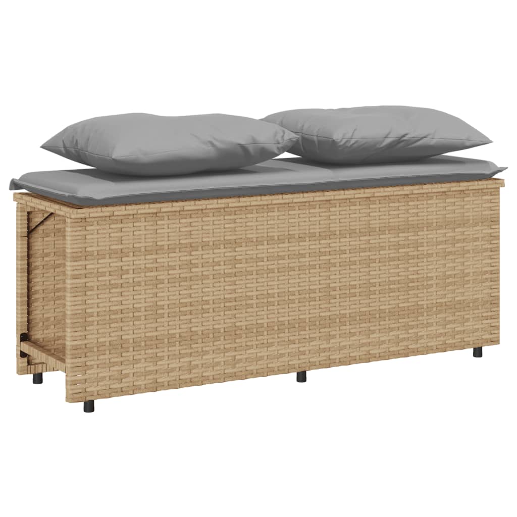 3 Pcs conjunto de jantar p/ jardim com almofadões vime PE bege