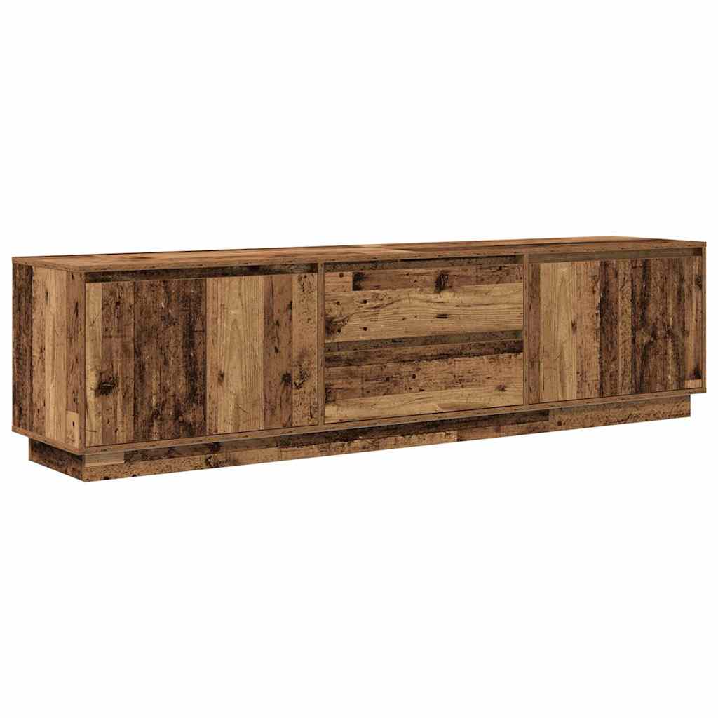 Móvel de TV com luzes LED 193,5x41x50 cm madeira velha