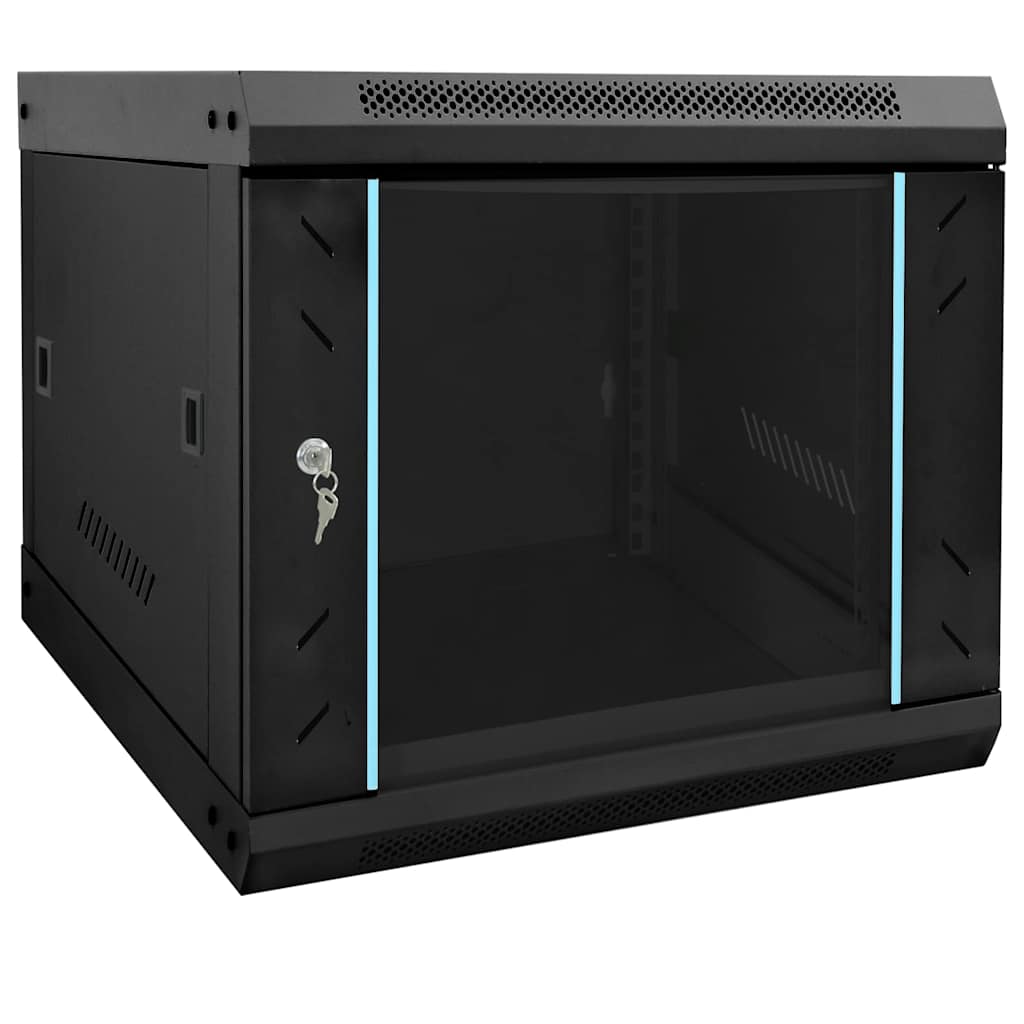 Armário de rede com armazenamento preto 53 x 60 x 45 cm aço