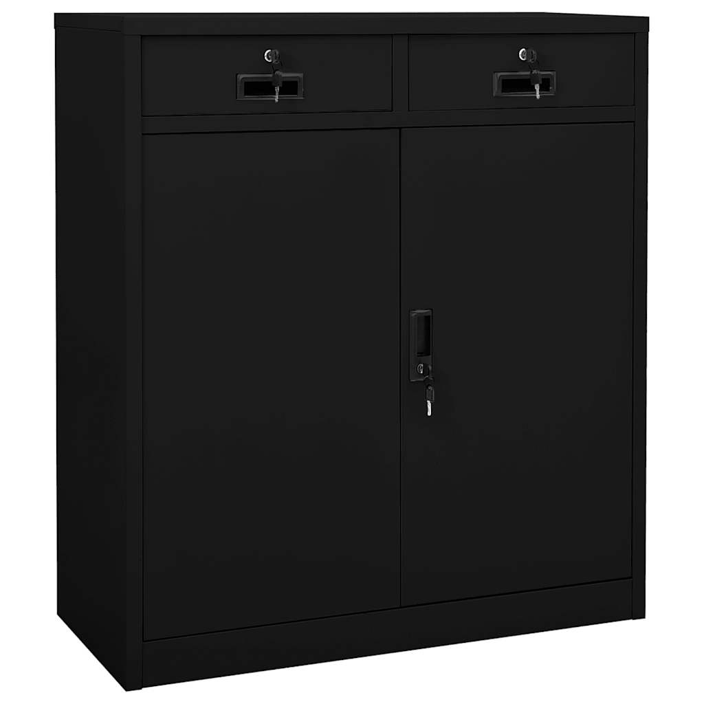 Armário de escritório 90x40x102 cm aço preto