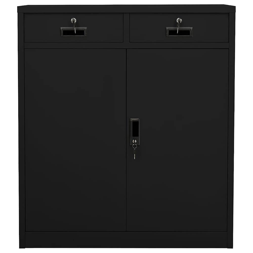 Armário de escritório 90x40x102 cm aço preto
