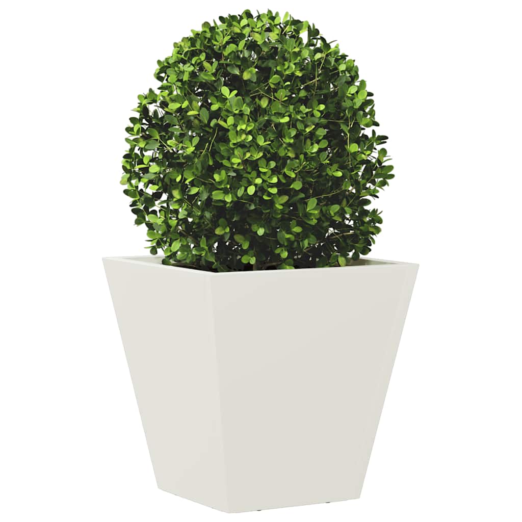 Vaso/floreira de jardim 30x30x30 cm aço branco