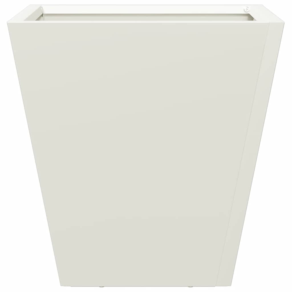Vaso/floreira de jardim 30x30x30 cm aço branco
