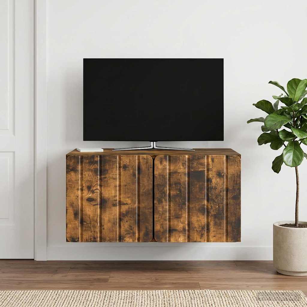 Gabinete de TV de parede 59,5 x 41 x 30 cm carvalho fumado
