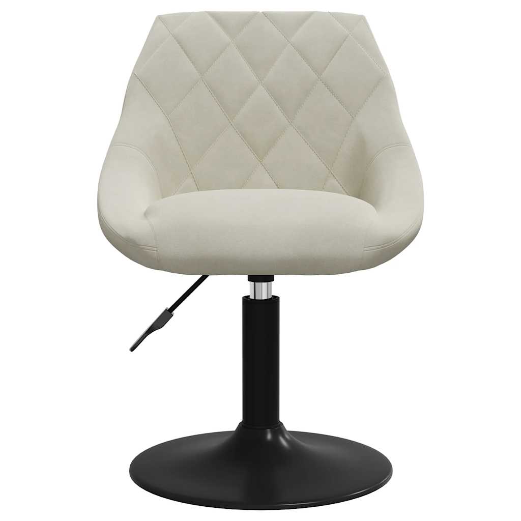 Cadeiras de jantar giratórias 6 pcs veludo cor creme