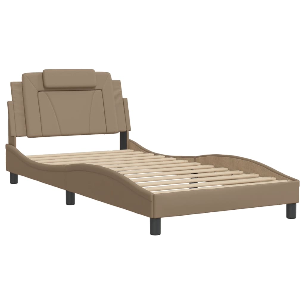 Estrutura de cama viana com LED sem colchão 100x200 cm cappuccino