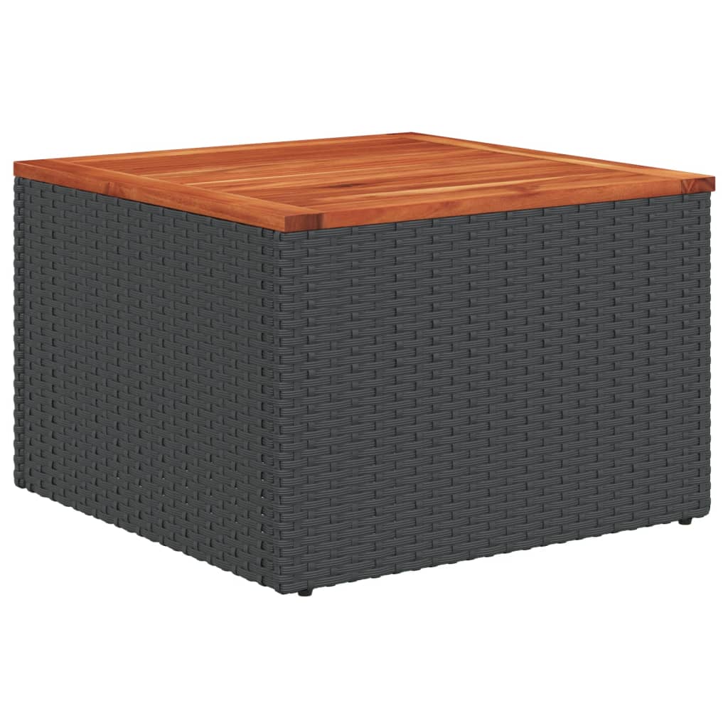 7 Pcs conjunto de sofás p/ jardim c/ almofadões vime PE preto