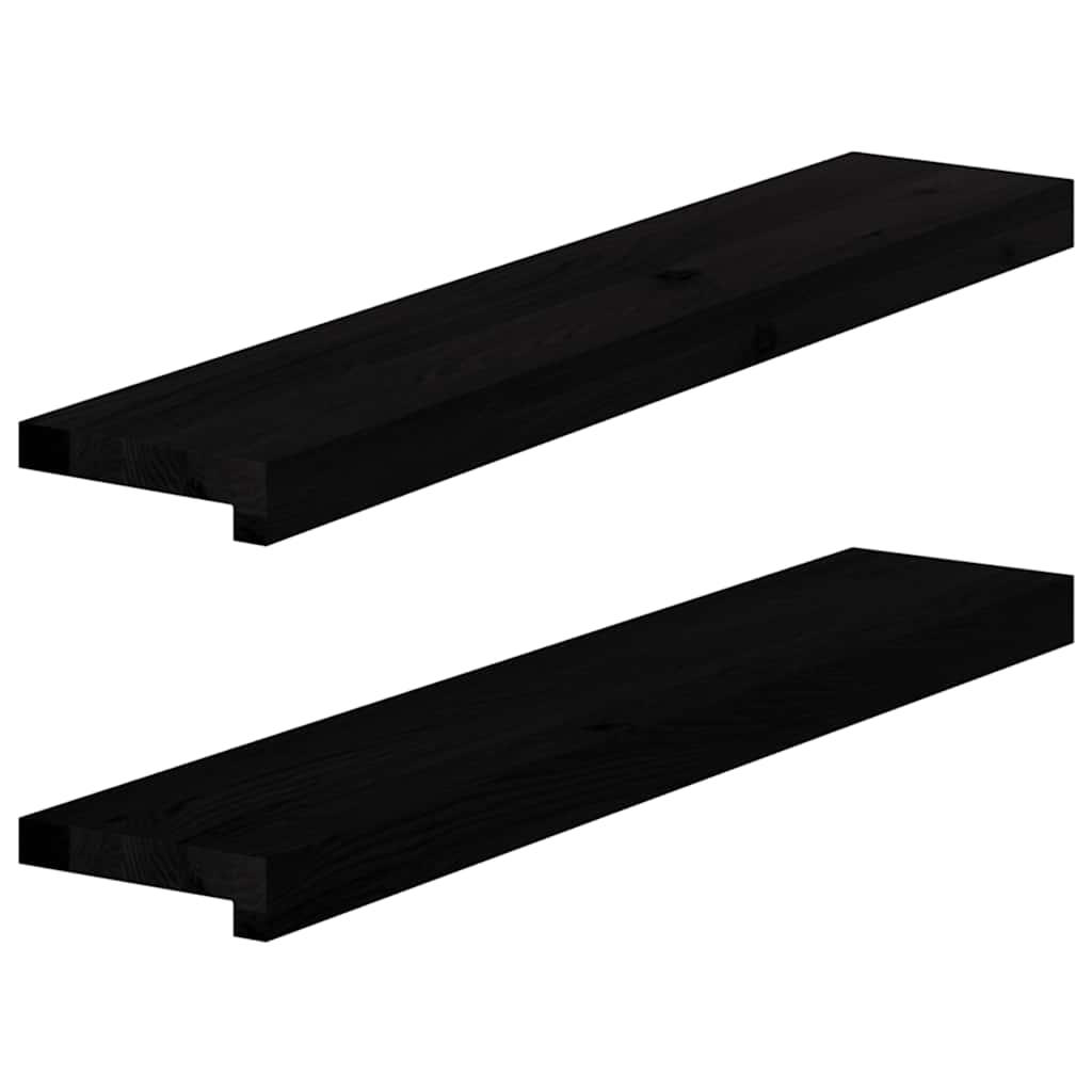 Soleiras da janela 2 pcs 80x15x2 cm carvalho castanho-preto