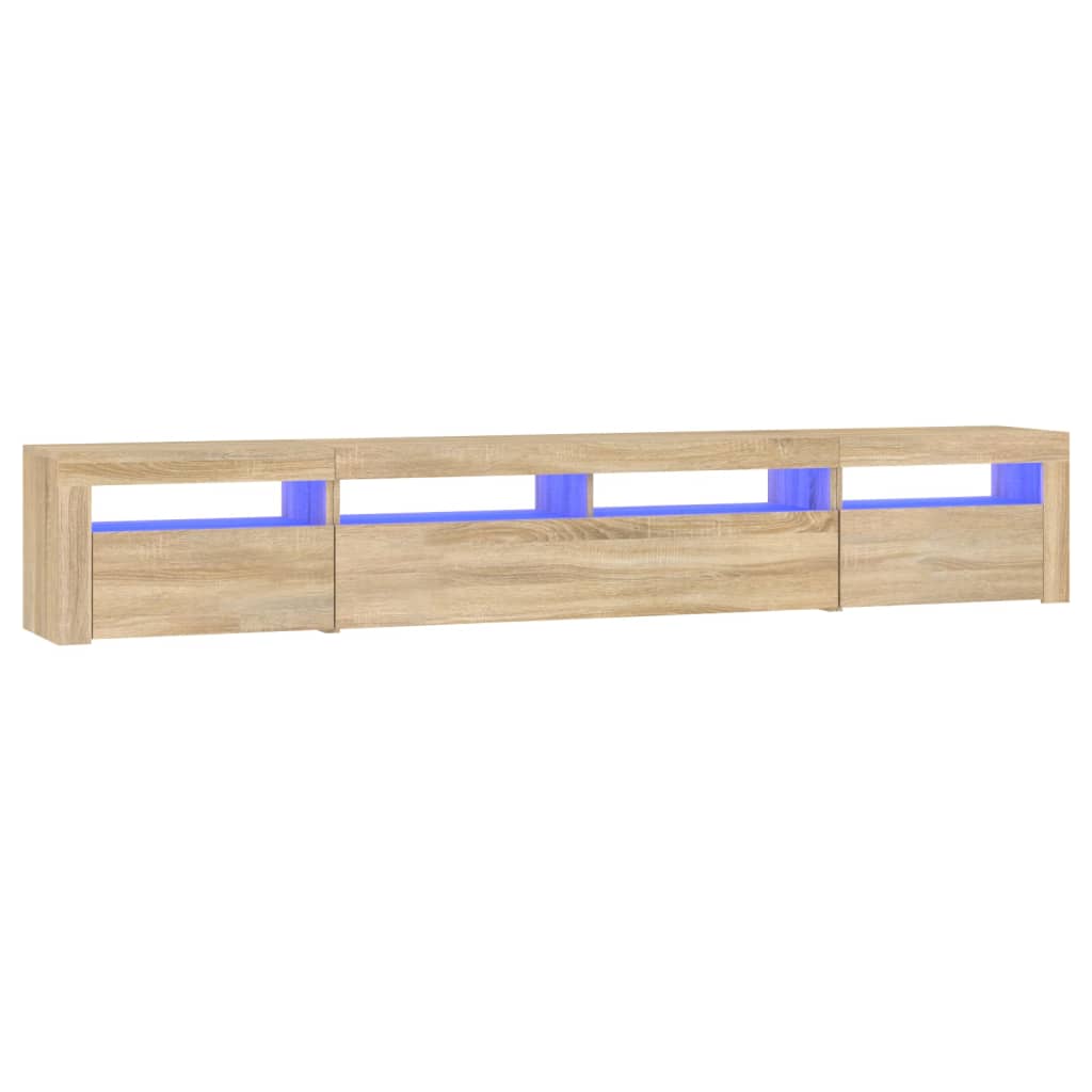 Móvel de TV com luzes LED 240x35x40 cm carvalho sonoma