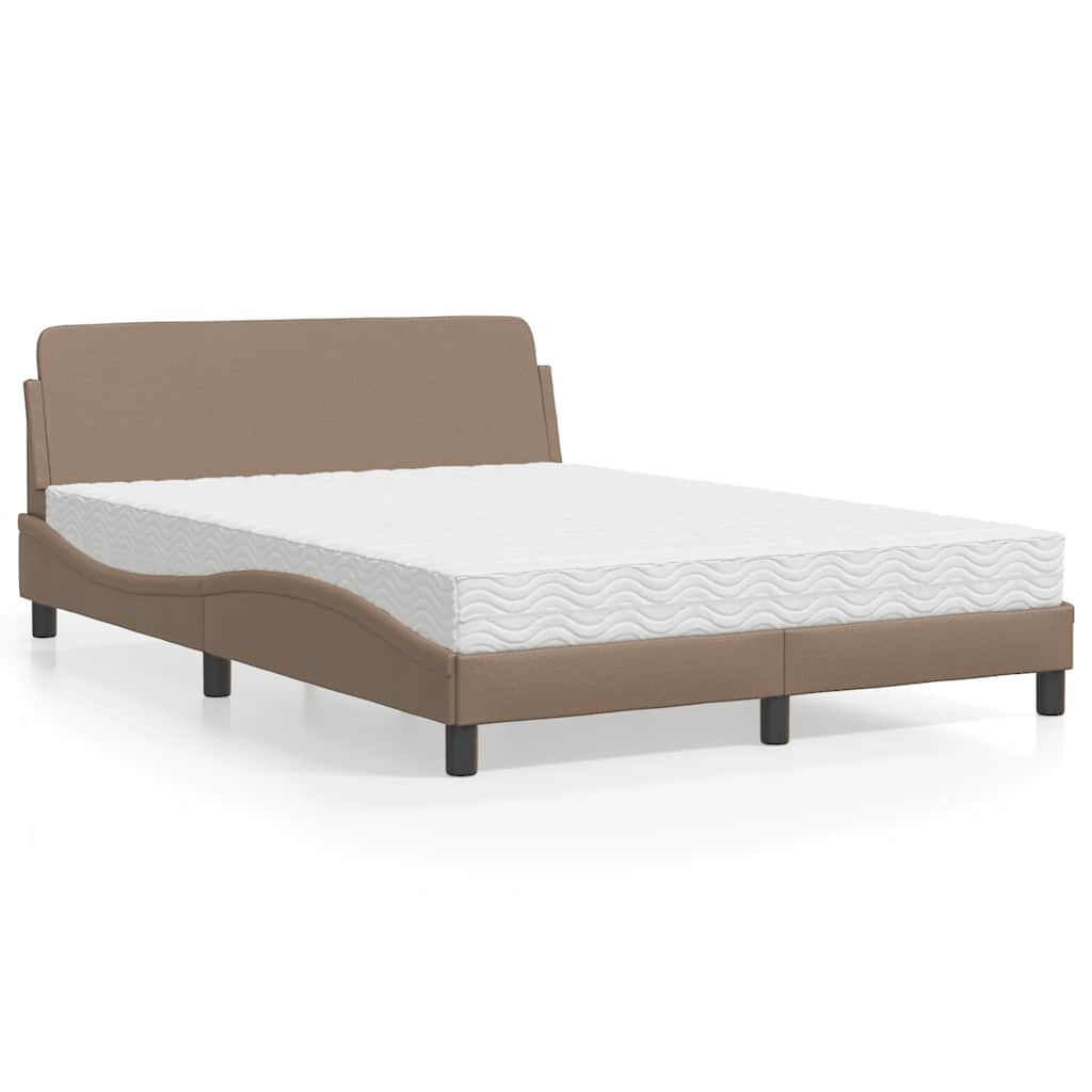 Cama com colchão dover 140x200 cm couro artificial cappuccino