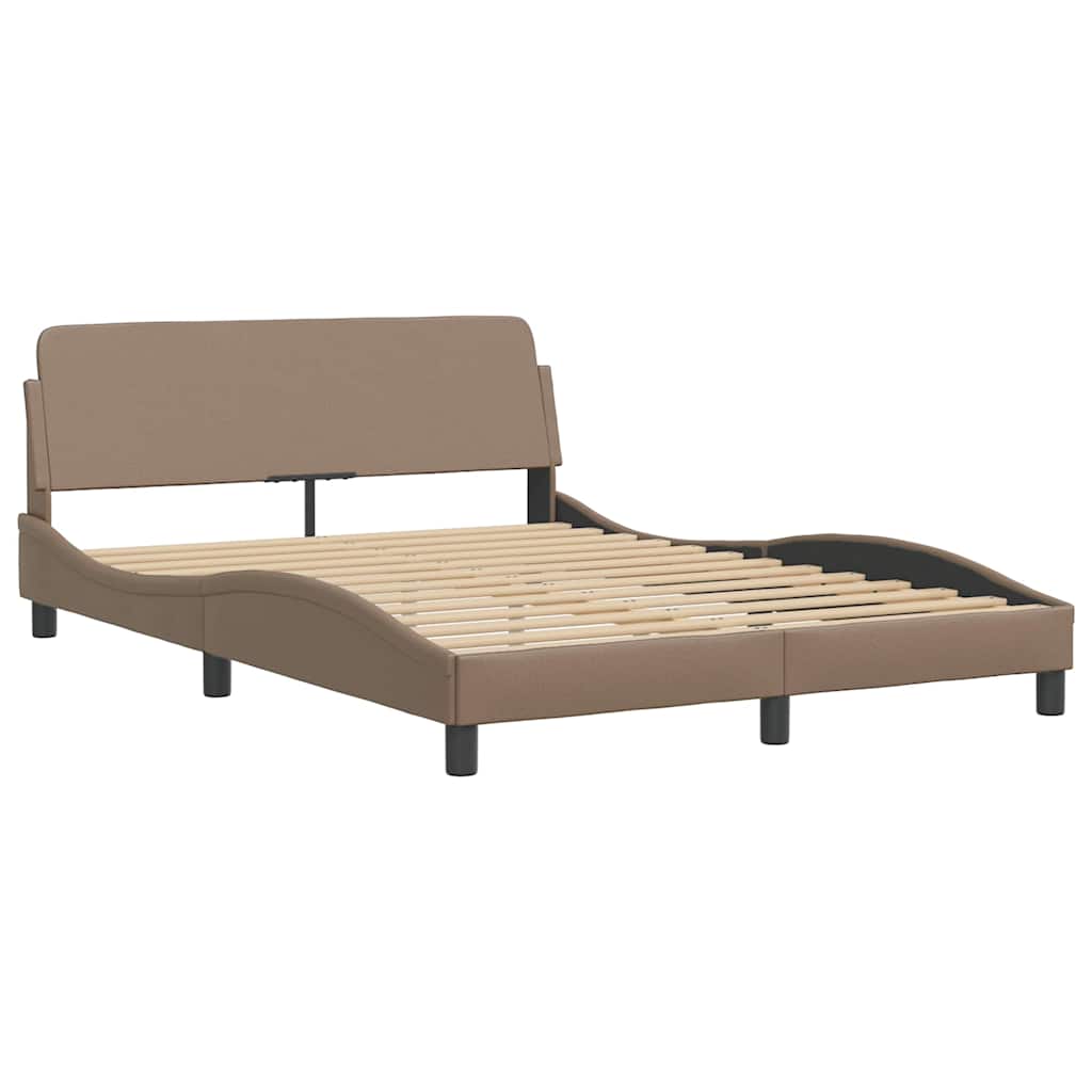 Cama com colchão dover 140x200 cm couro artificial cappuccino