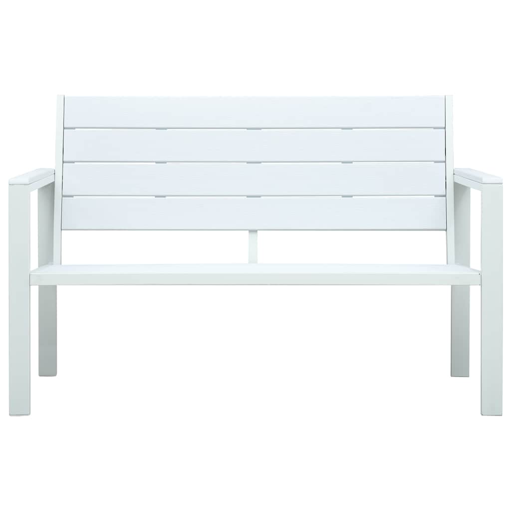 Banco de jardim 120 cm pead aspeto de madeira branco