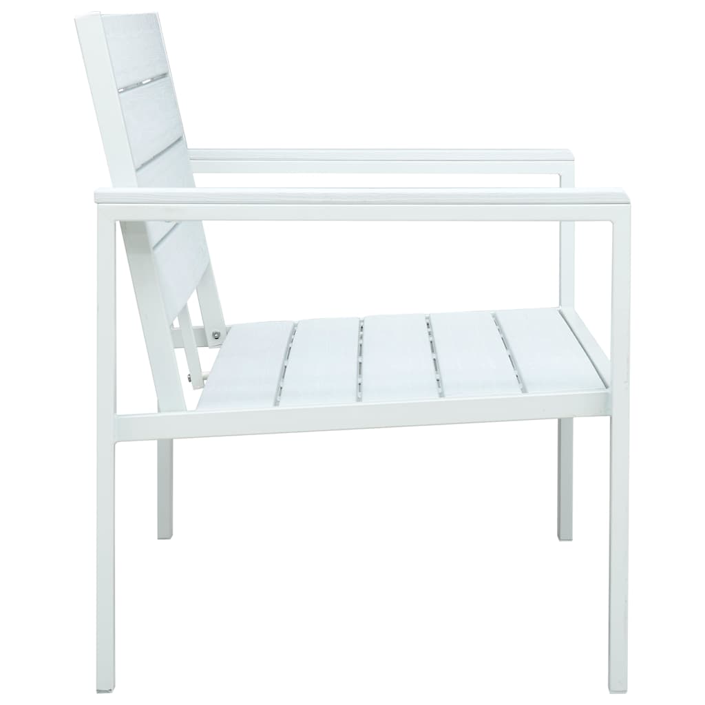 Banco de jardim 120 cm pead aspeto de madeira branco