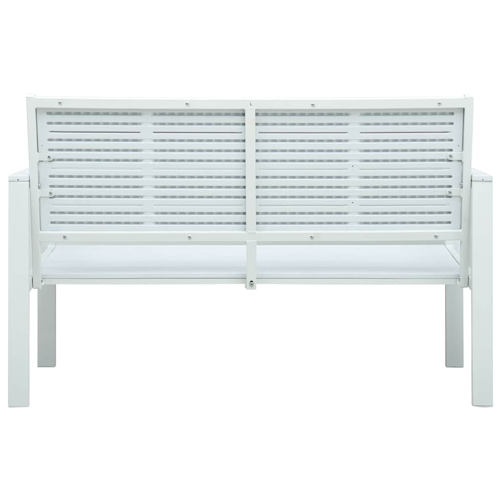 Banco de jardim 120 cm pead aspeto de madeira branco