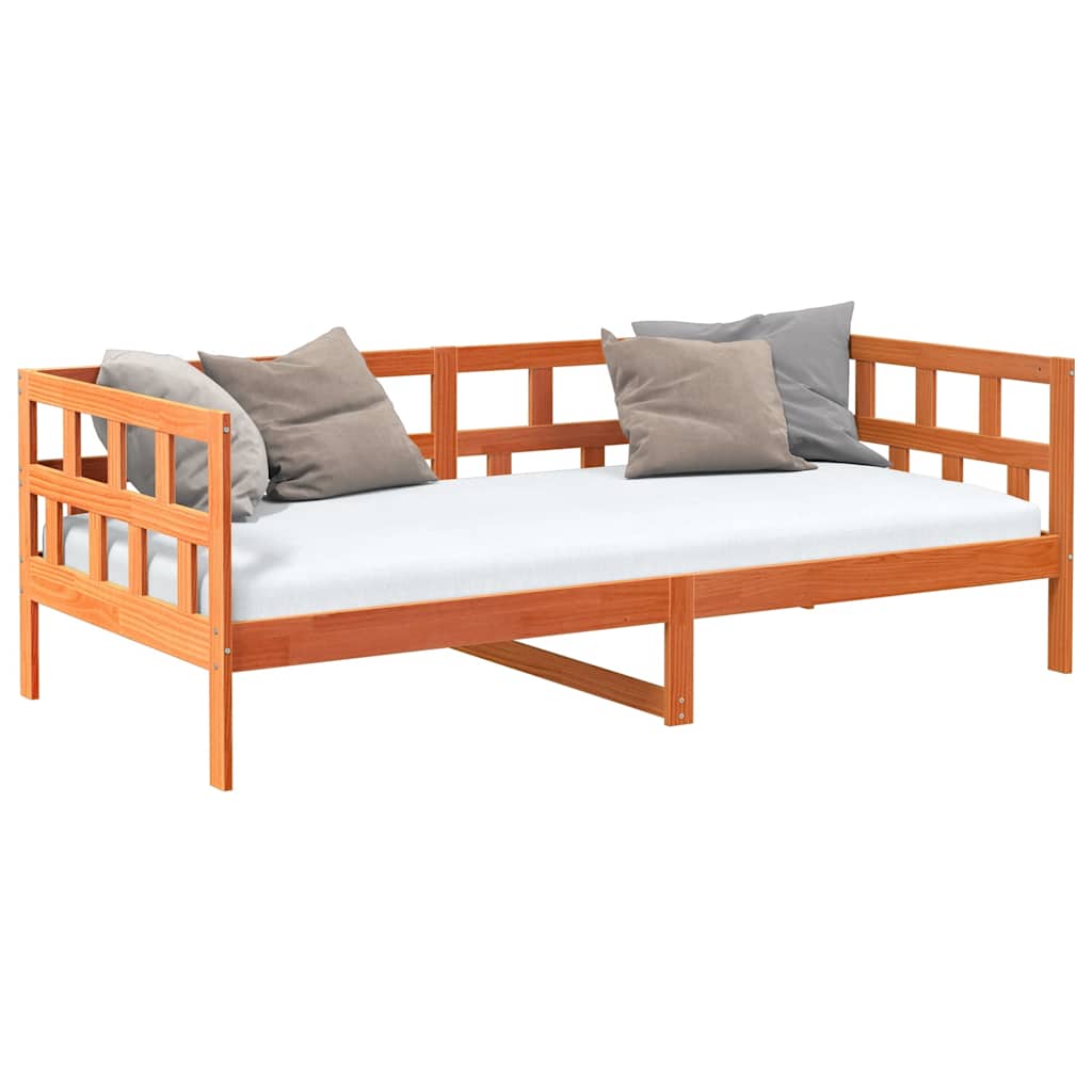 Sofá-cama sem colchão 90x200 cm pinho maciço castanho-mel