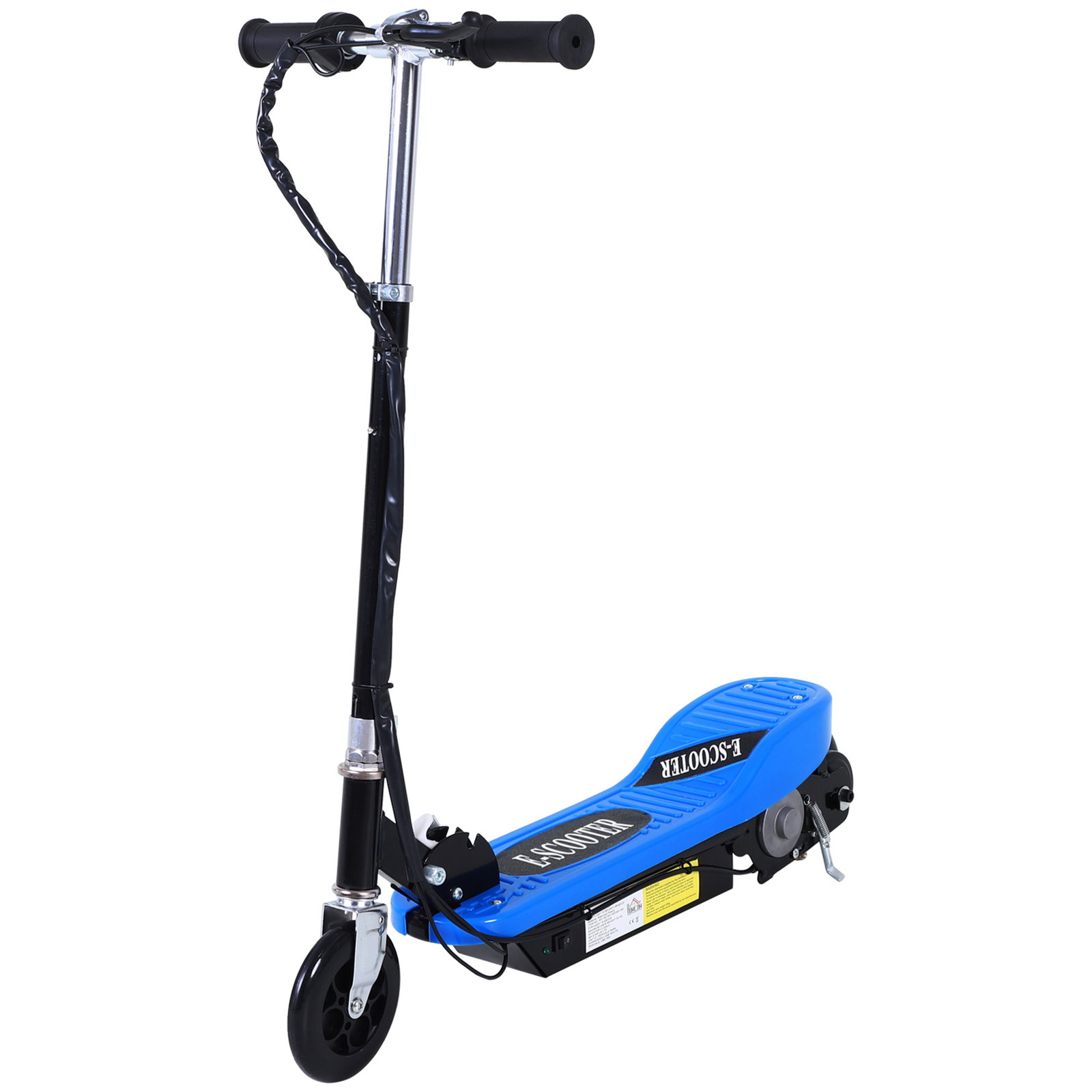 Trotinete elétrica dobrável para crianças e adolescentes acima de 7 anos velocidade de 10km/h trotinete elétrica com guiador ajustável e freios carga máxima 50kg 78x37x89-95cm azul