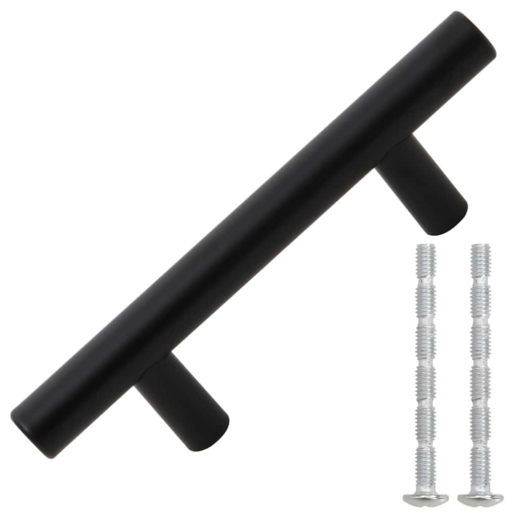 Puxadores para móveis 10 pcs 64 mm aço inoxidável preto