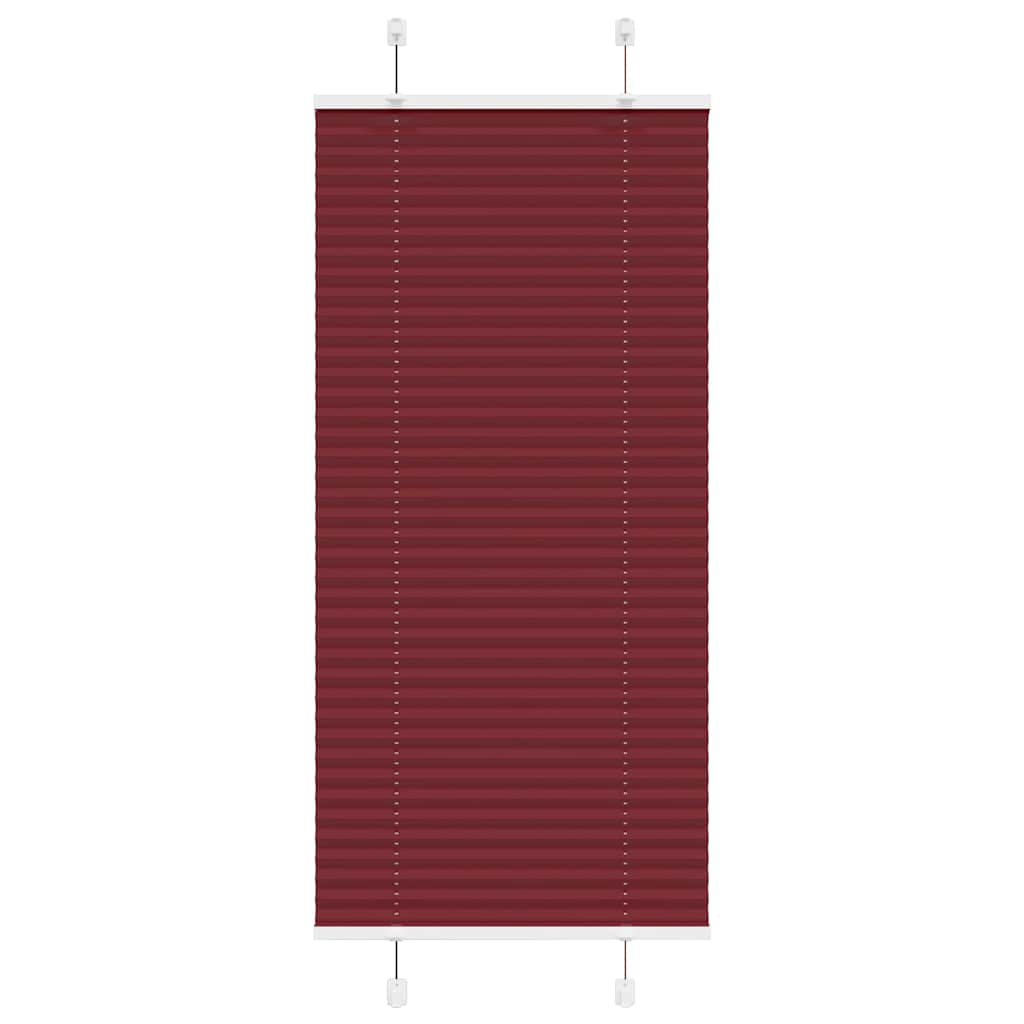 Plissado cego bordéus vermelho 55x100 cm largura tecido 54,4 cm