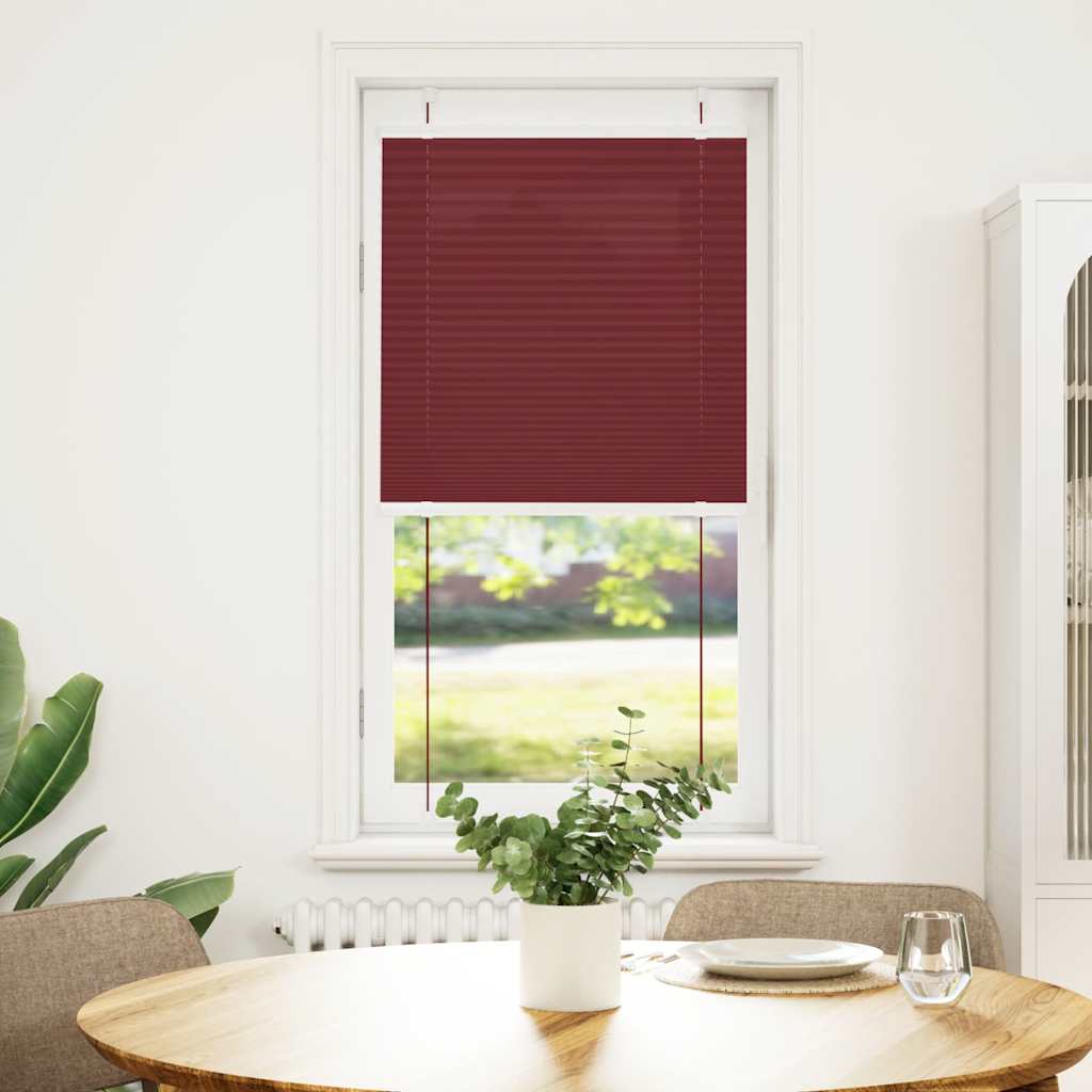 Plissado cego bordéus vermelho 55x100 cm largura tecido 54,4 cm