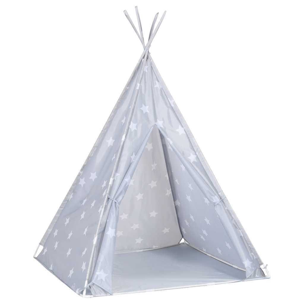 Tenda teepee infantil c/ saco de poliéster 115x115x160 cm cinza