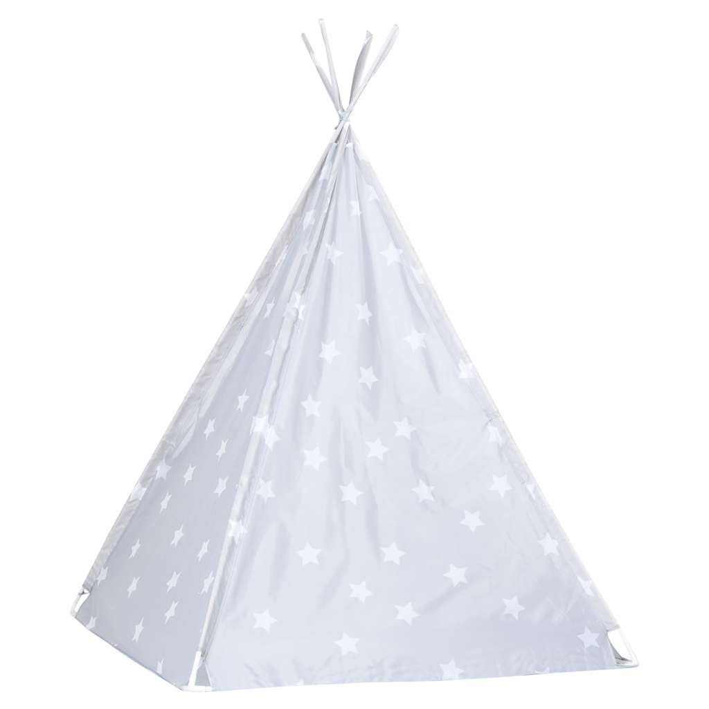 Tenda teepee infantil c/ saco de poliéster 115x115x160 cm cinza