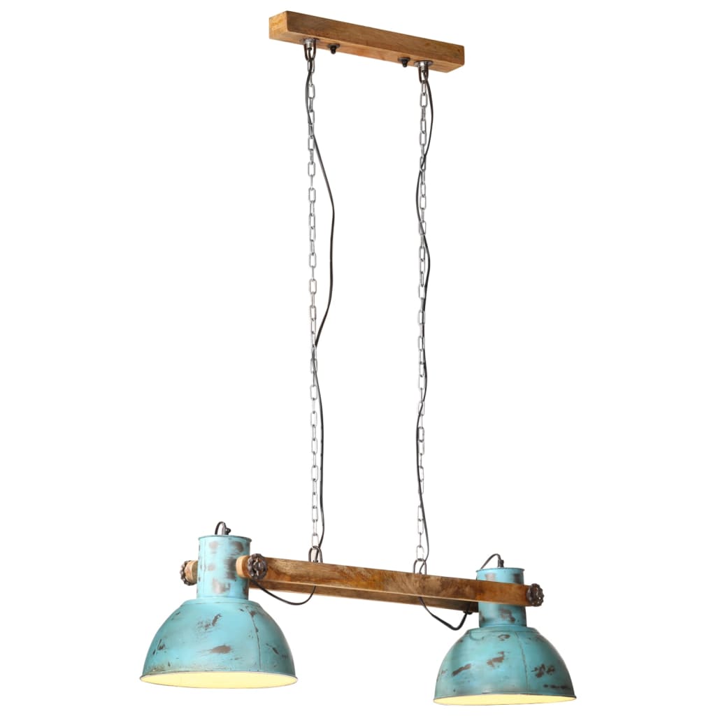 Candeeiro suspenso 25 w 85x28x109 cm e27 azul desgastado