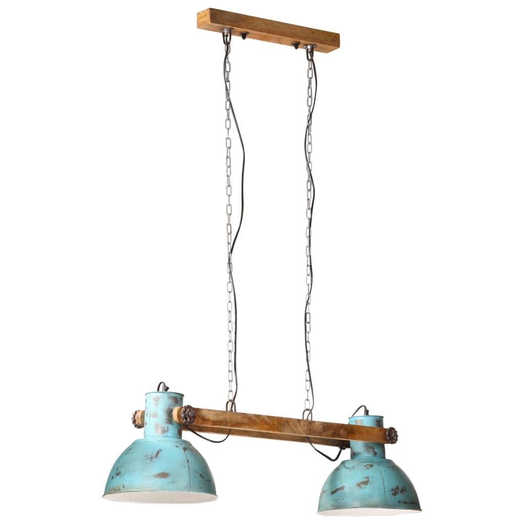Candeeiro suspenso 25 w 85x28x109 cm e27 azul desgastado