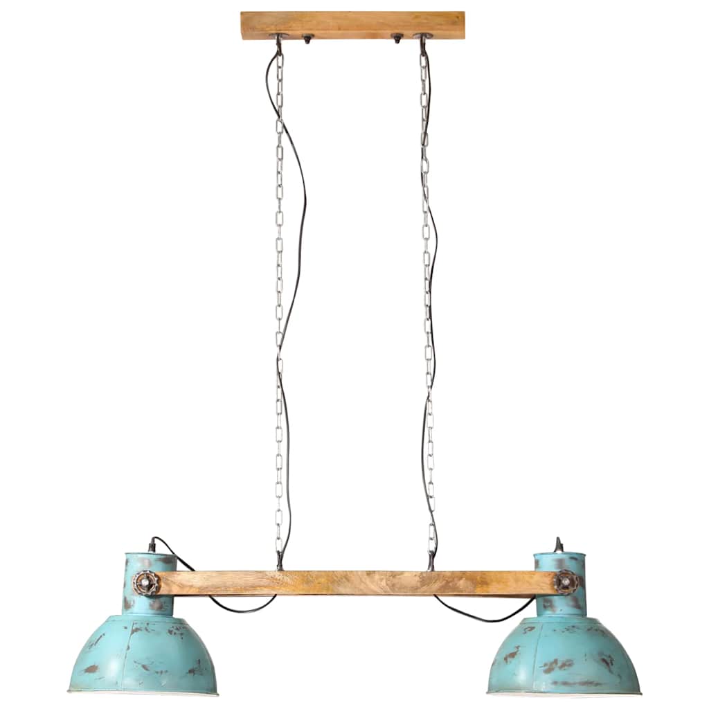 Candeeiro suspenso 25 w 85x28x109 cm e27 azul desgastado