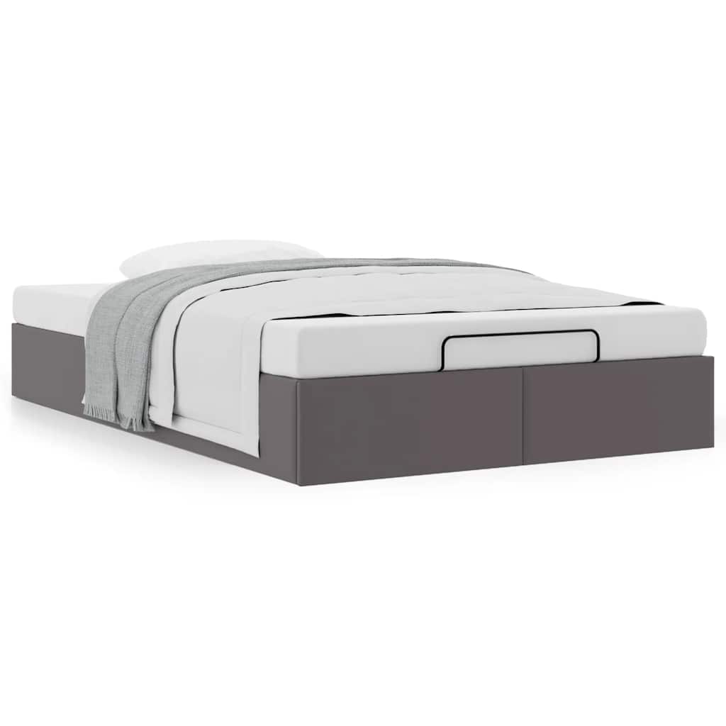 Estrutura de cama otomana sem colchão 120x200 cm cinzento
