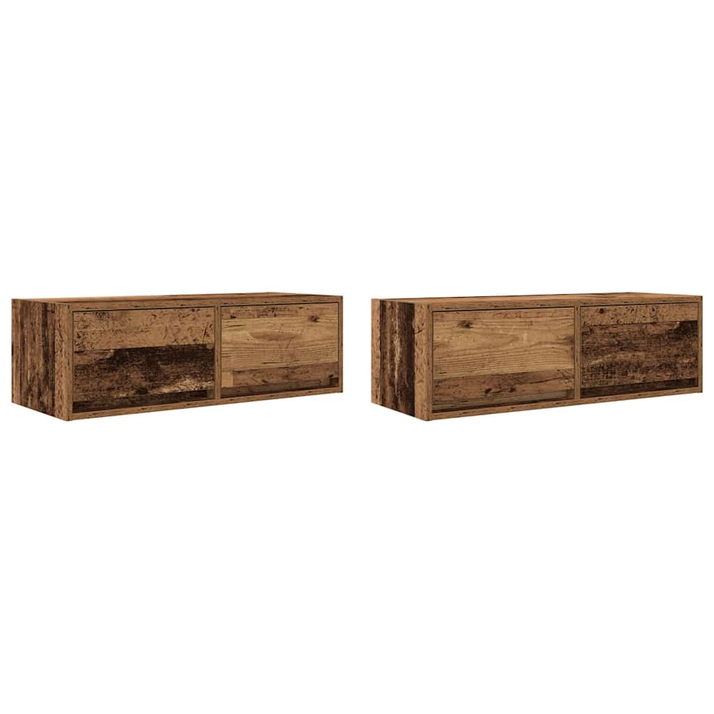 Móveis de TV 2pcs 80x31x25,5cm deriv. madeira madeira velha