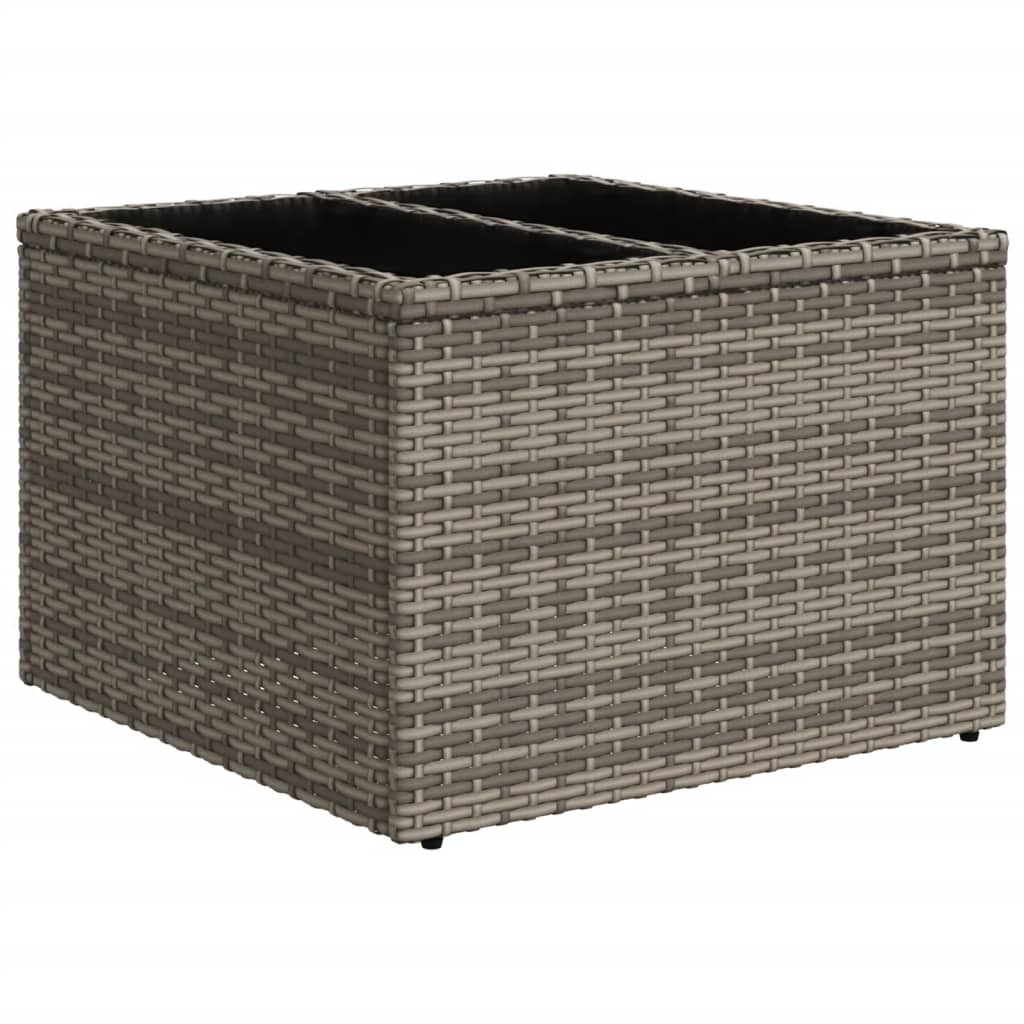 Conjunto de sofá de jardim de 5 peças com almofadas em rattan sintético cinza